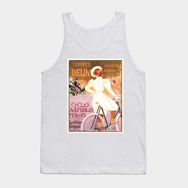 USINESS DELIN Cycles Bicycle Belgium Vintage Art Nouveau Advertising Tank Top by vintageposters